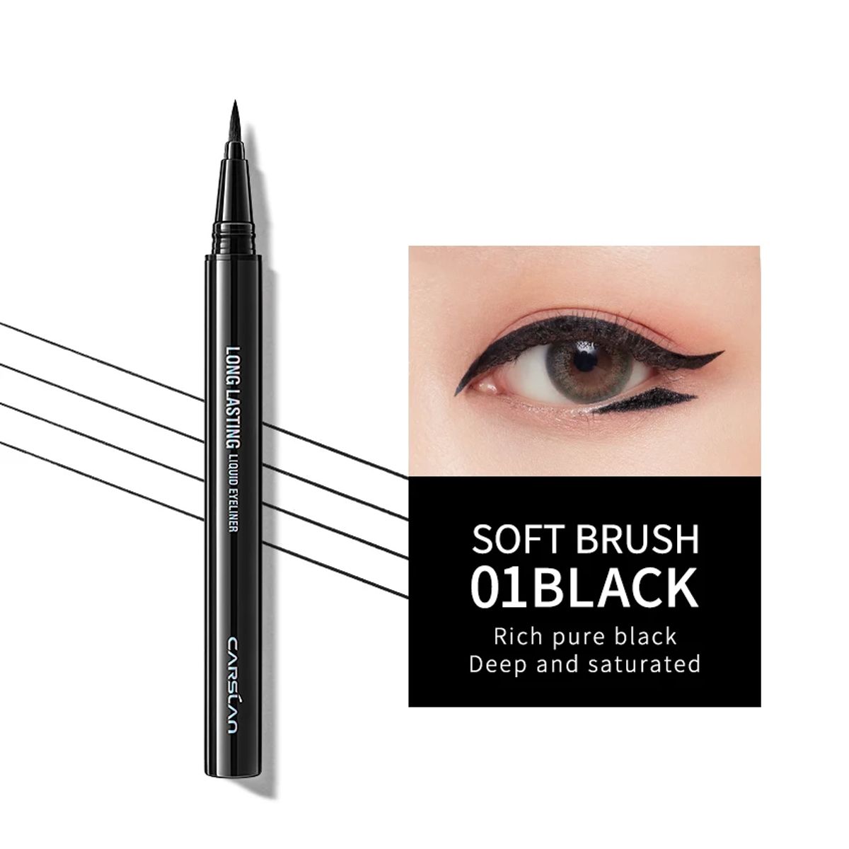 Long-Lasting Waterproof Liquid Eyeliner Pen with Ultra Fine Tip Carslan - Women's Eyes