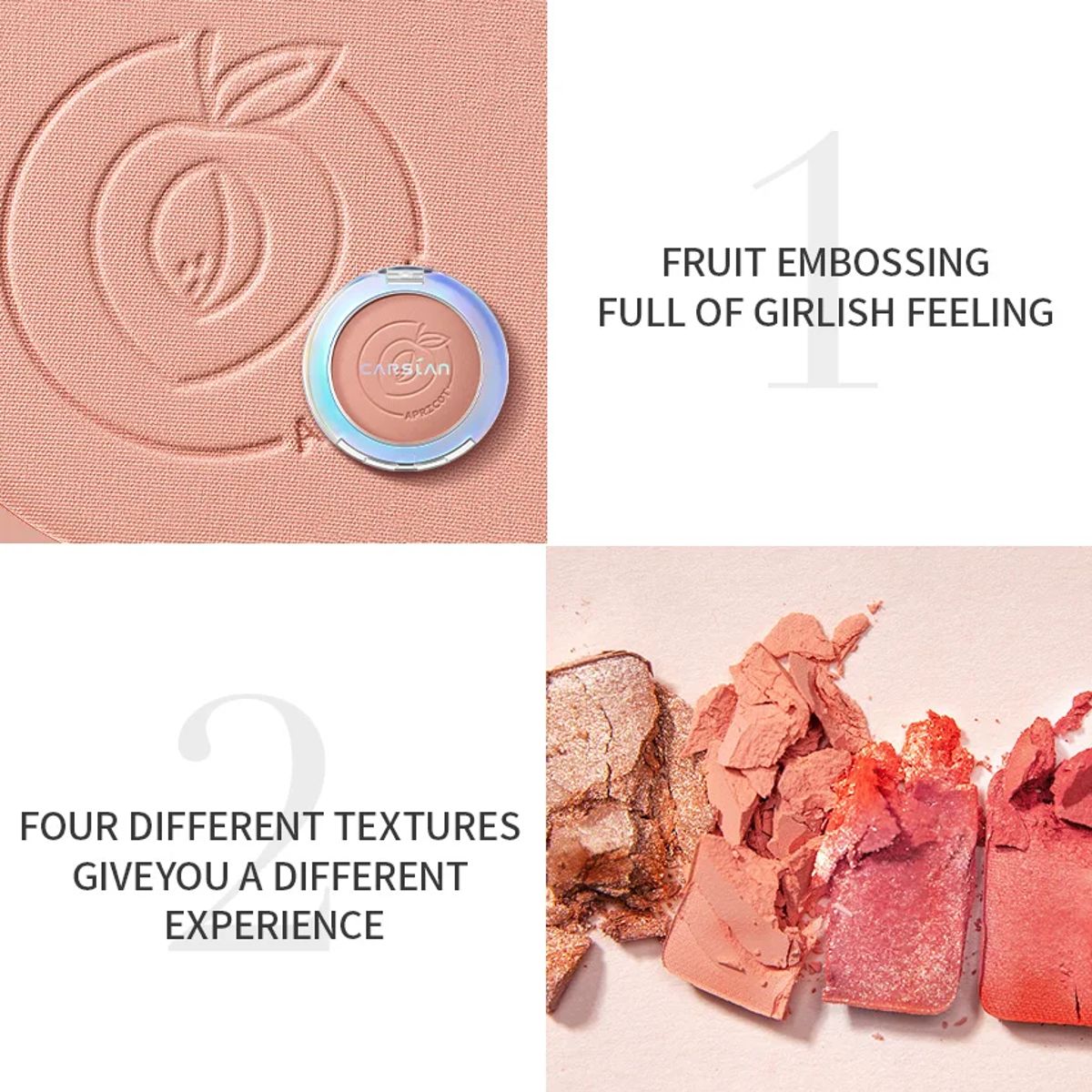 Dazzling Nude Matte Shimmer Blush Palette for Natural Glow Carslan - Women's Face 1