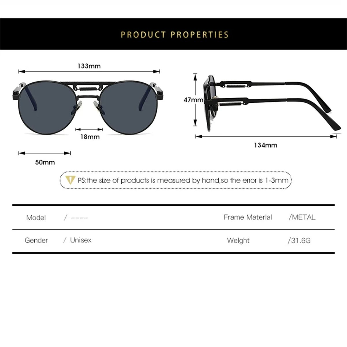 Vivibee - Men's Round Sunglasses 5