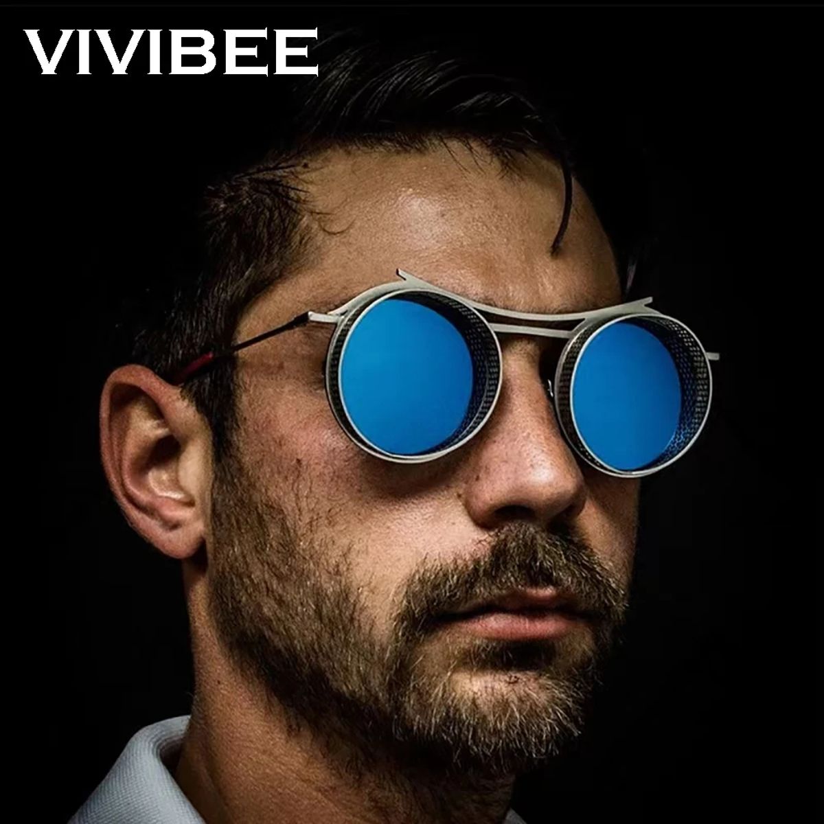 Vivibee - Men's Round Sunglasses 1