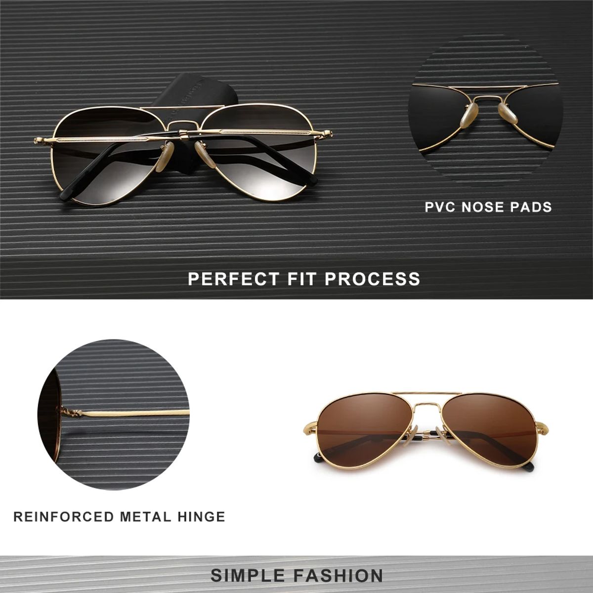 Elegant Pilot Style Women’s Sunglasses with Polarized UV400 Protection