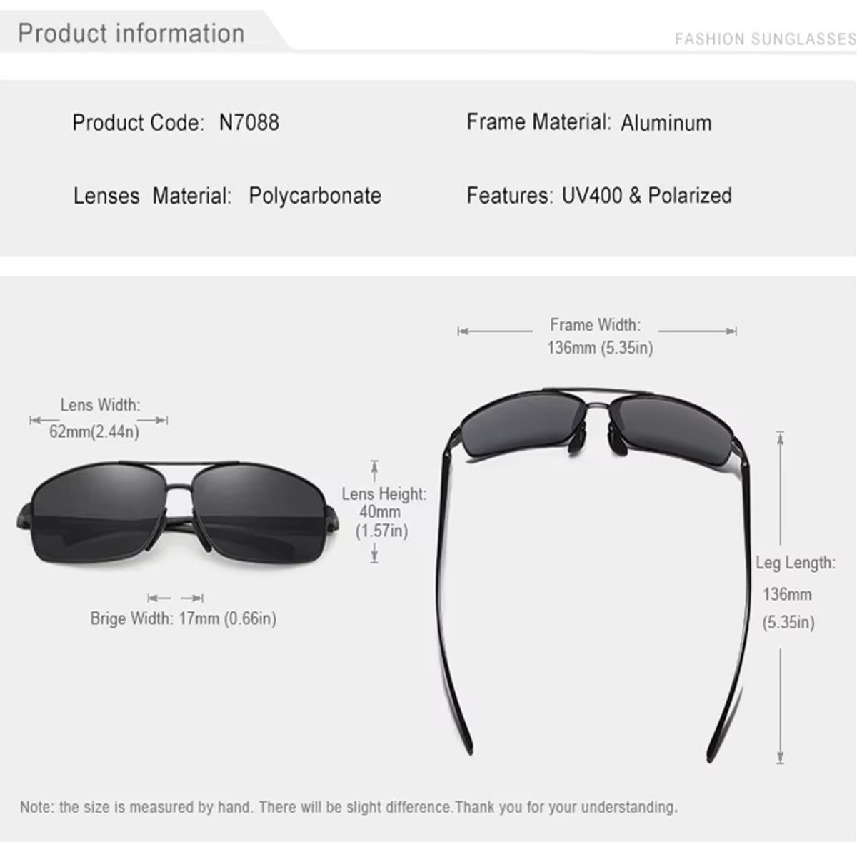 Vintage Retro Polarized Rectangle Sunglasses for Driving and Sports