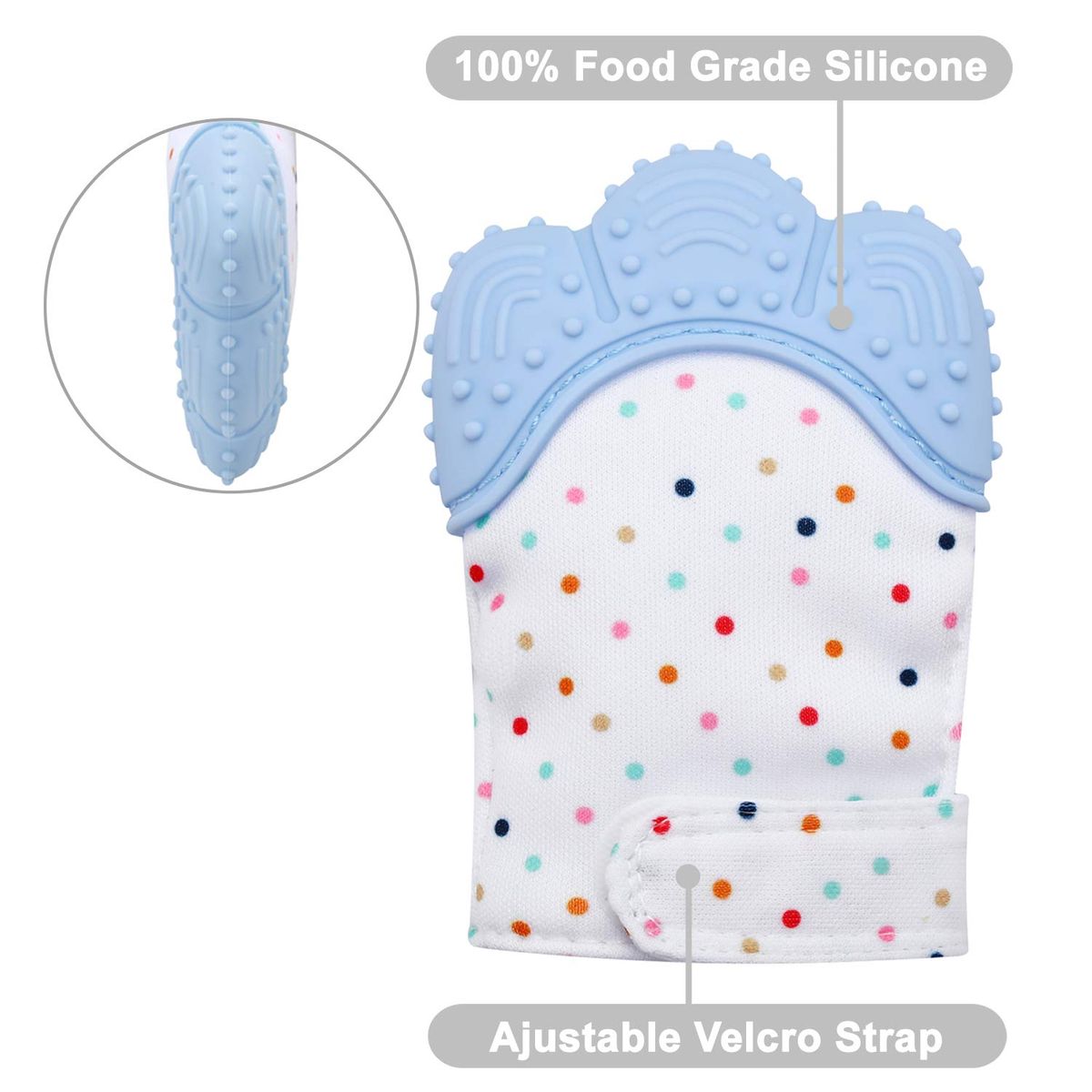 Organic 2-in-1 Baby Mitt Teether & Pacifier, BPA-Free, Non-Slip