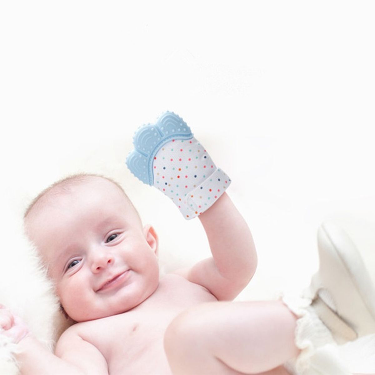 Organic 2-in-1 Baby Mitt Teether & Pacifier, BPA-Free, Non-Slip