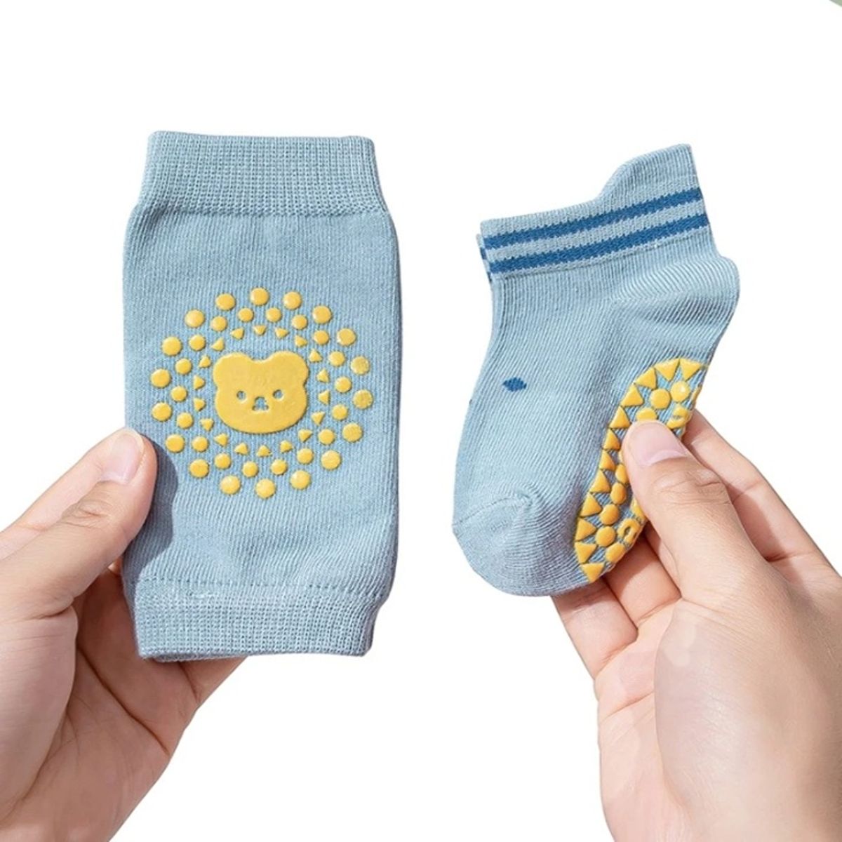 Soft Crawl Baby Crawling Set - Greyish Blue