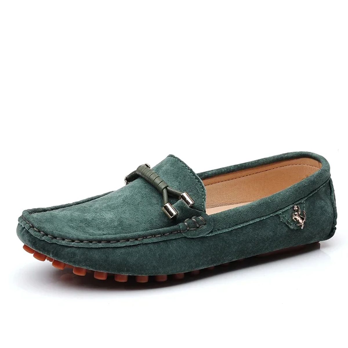 Men’s Breathable Split Leather Loafers with Lace-Up Design Men’s Breathable Split Leather Loafers with Lace-Up Design