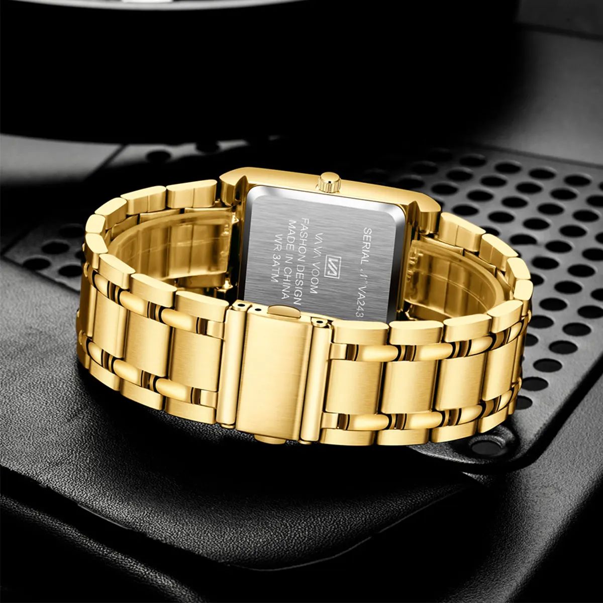 Elegant Square Quartz Watch with Stainless Steel Business Strap Elegant Square Quartz Watch with Stainless Steel Business Strap