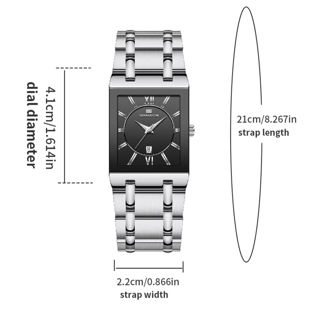 Elegant Square Quartz Watch with Stainless Steel Business Strap Elegant Square Quartz Watch with Stainless Steel Business Strap