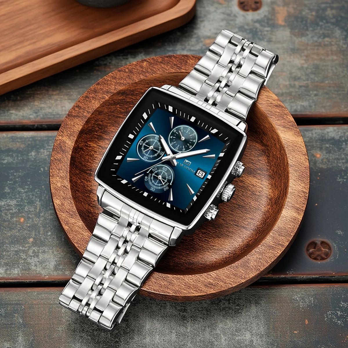 Multifunctional Square Quartz Watch with Timer and Night Light Multifunctional Square Quartz Watch with Timer and Night Light