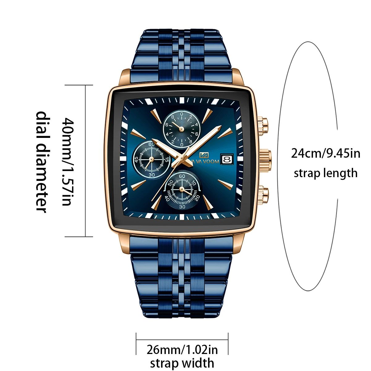 Multifunctional Square Quartz Watch with Timer and Night Light Multifunctional Square Quartz Watch with Timer and Night Light