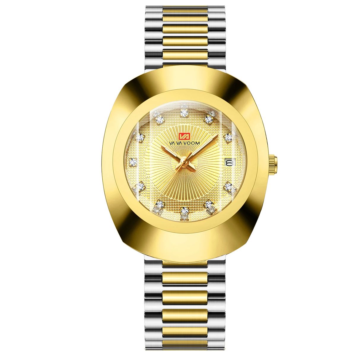 Luxury Oval Quartz Watch with Gemstone Design and Diamonds Luxury Oval Quartz Watch with Gemstone Design and Diamonds