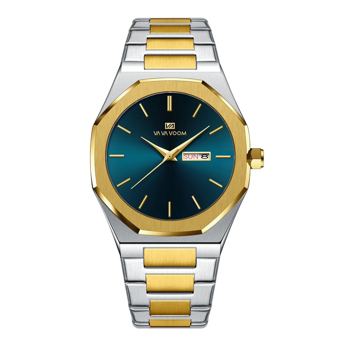 Luxury Stainless Steel Business Watch with Dual Calendar Display