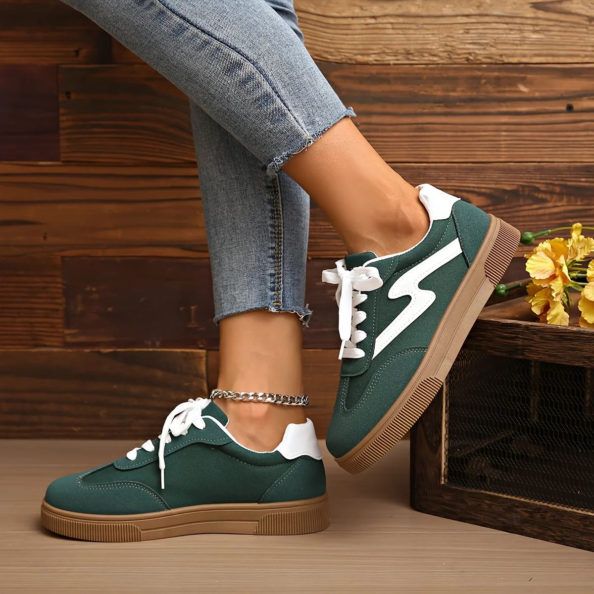 Women's Comfortable Casual Sneakers with Cushioned Rubber Sole Support