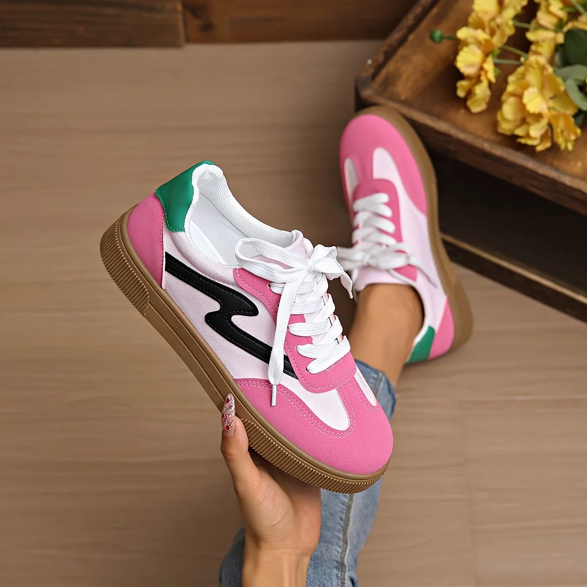 Women's Comfortable Casual Sneakers with Cushioned Rubber Sole Support