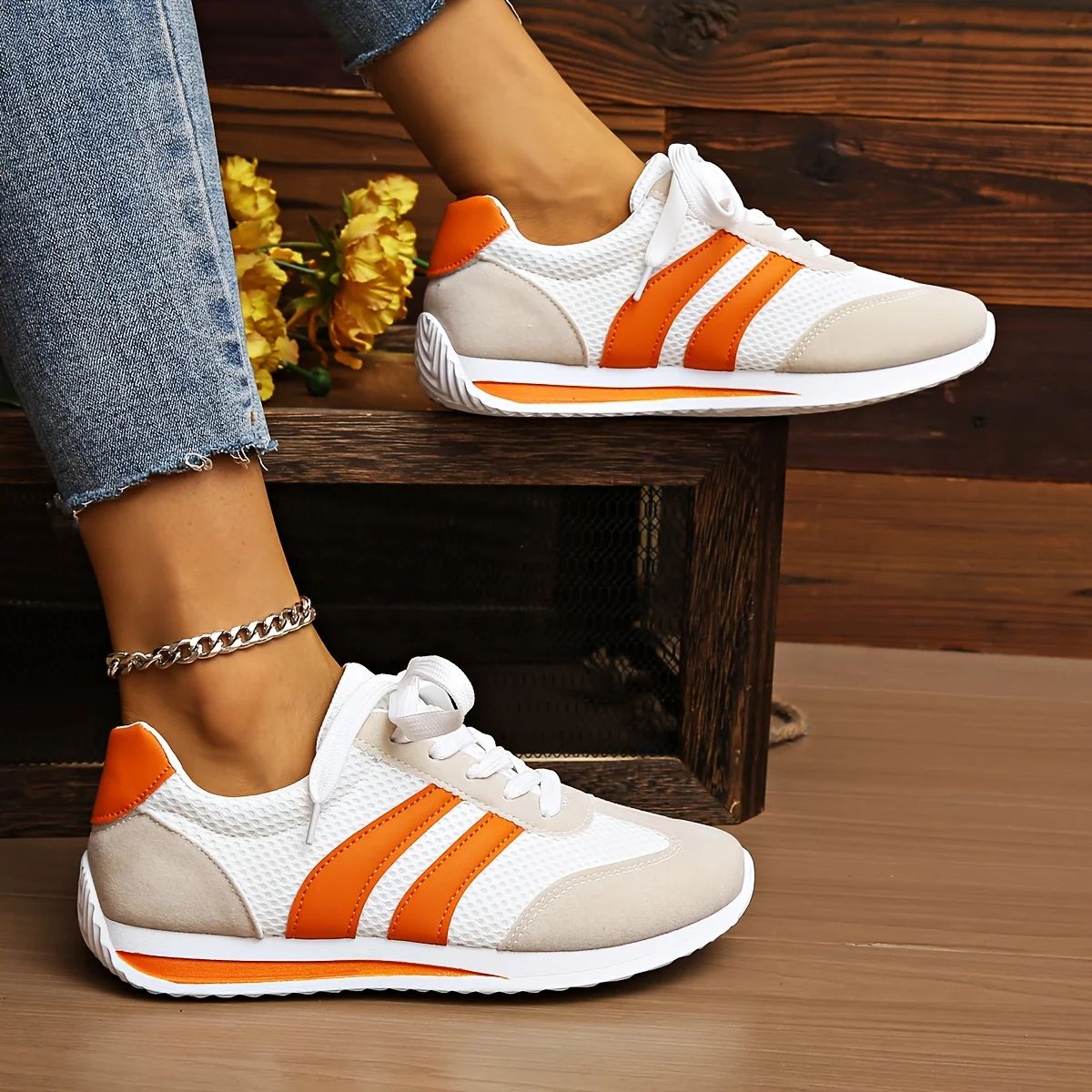Bzqbzx - Women's Low Top Sneakers 4