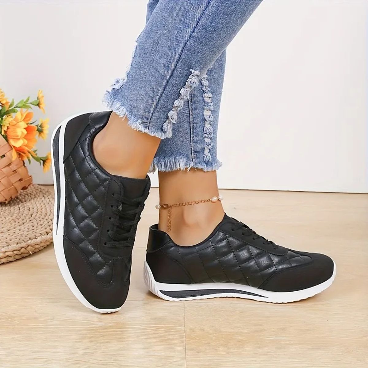 Bzqbzx - Women's Low Top Sneakers 4