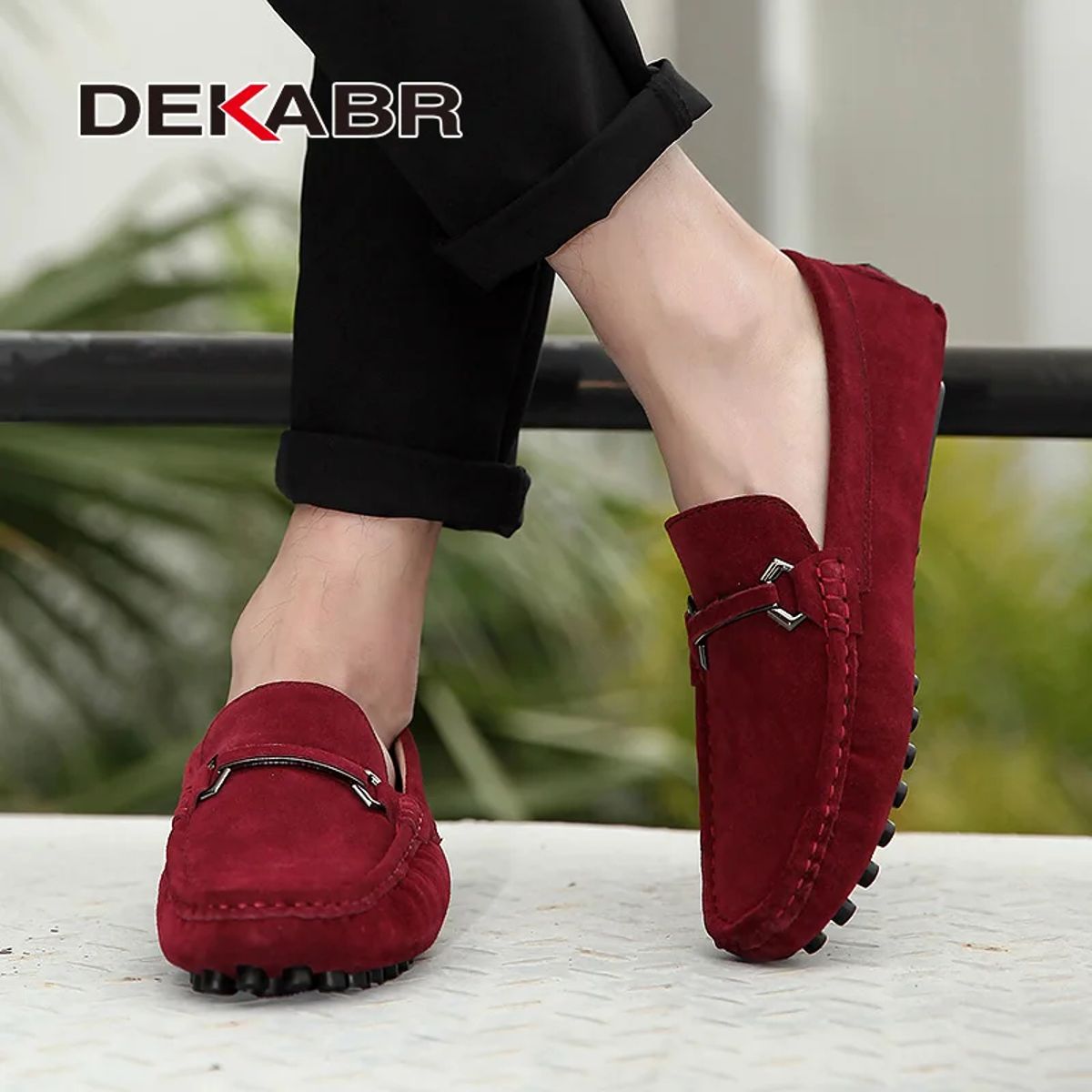 Handmade Cow Suede Loafers for Men with Breathable Comfort