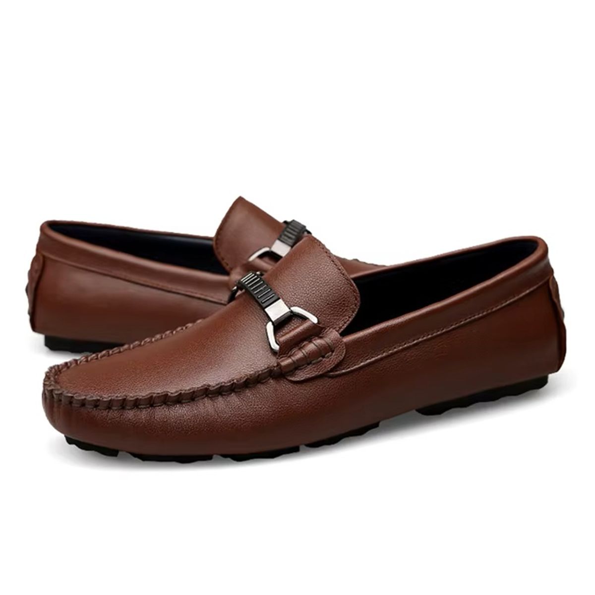 Men’s Summer Leather Loafers Slip-On Casual Office Shoes