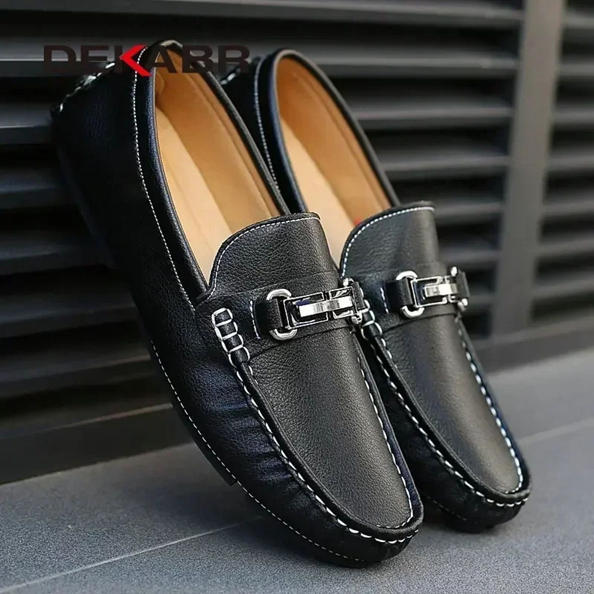 Handmade Genuine Leather Loafers for Men Slip-On Driving Shoes