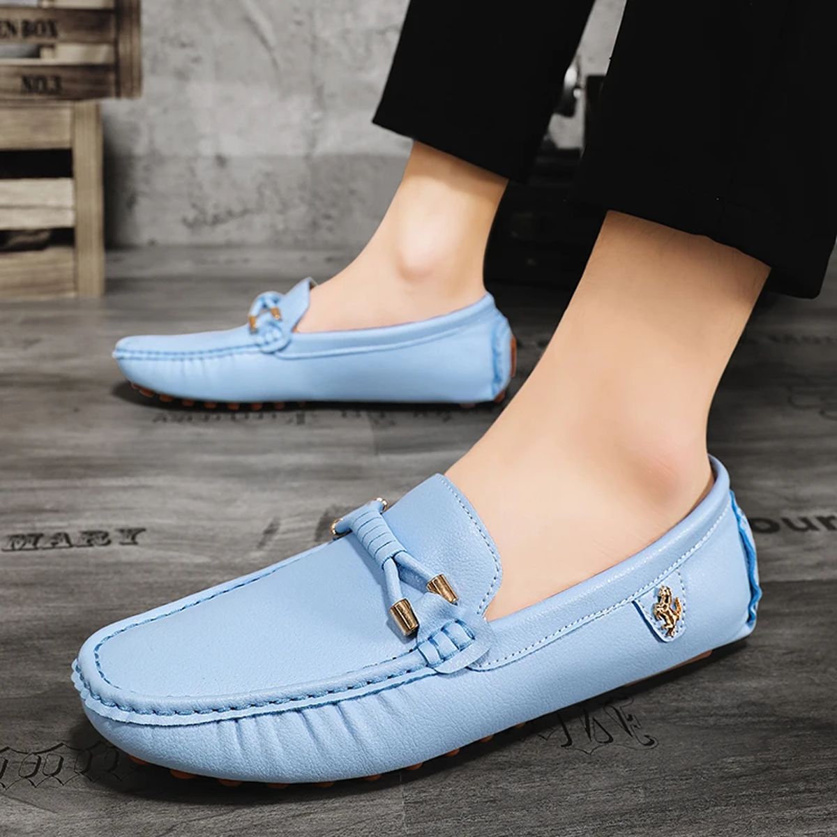 Men’s Breathable Leather Loafers Comfortable Casual Slip-On Shoes