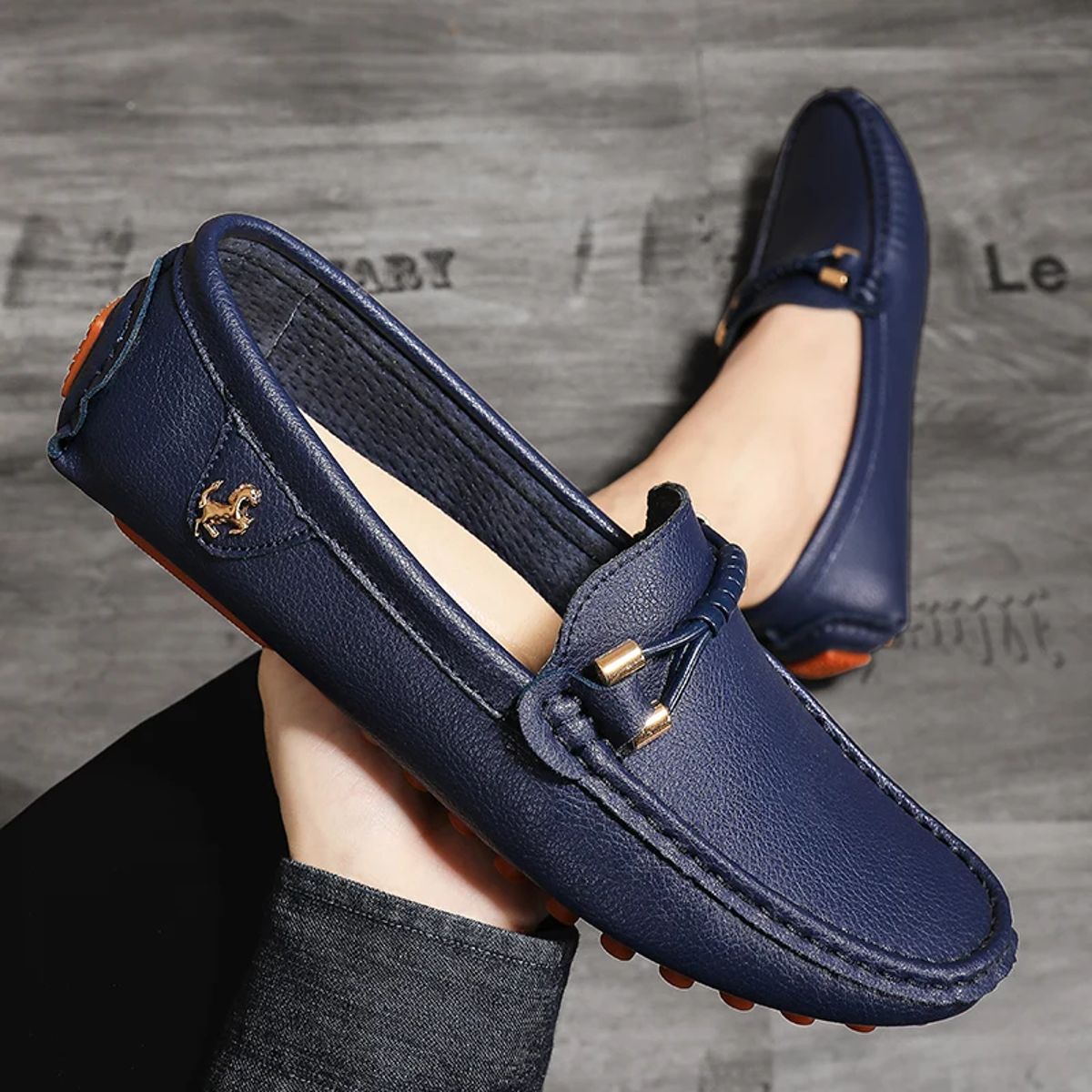 Men’s Breathable Leather Loafers Comfortable Casual Slip-On Shoes