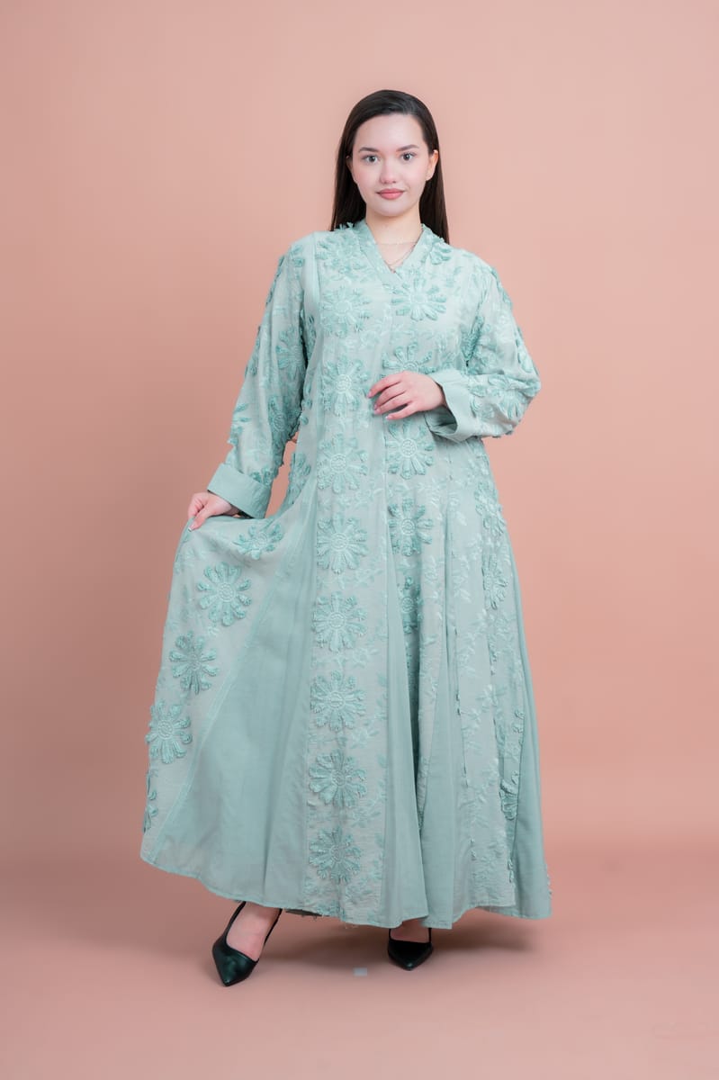 Graceful Soft Petals Embroidered Jalabiya for Timeless Elegance IKKXA - Women's Jalabiyas 25