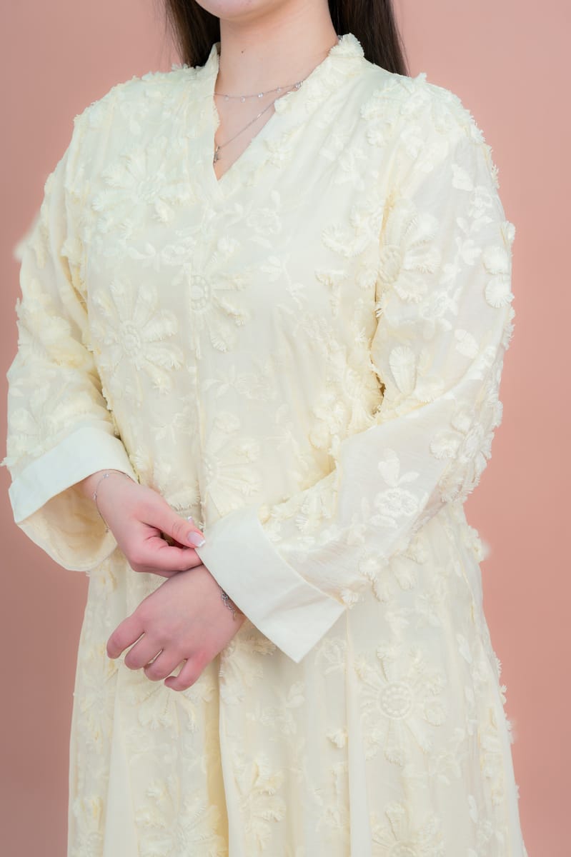 Graceful Soft Petals Embroidered Jalabiya for Timeless Elegance IKKXA - Women's Jalabiyas 47