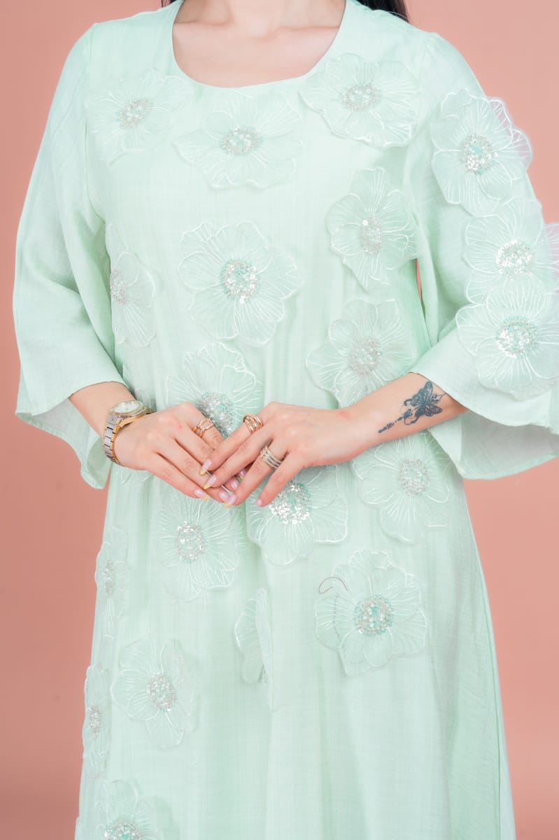 Graceful Floral Embroidered Jalabiya for Timeless Elegance IKKXA - Women's Jalabiyas 41