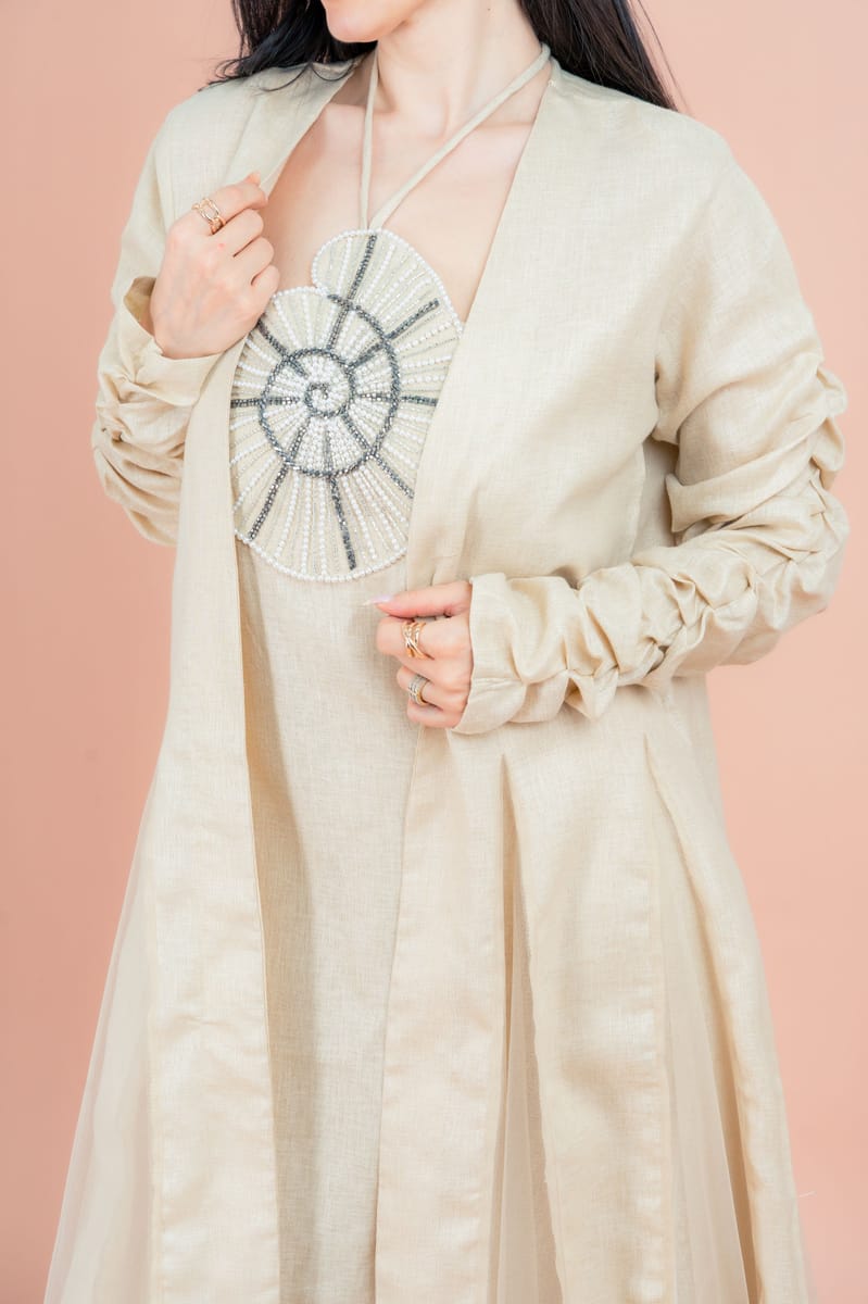 Elegant Two-Piece Modest Outfit with Unique Design IKKXA - Women's Jalabiyas 21