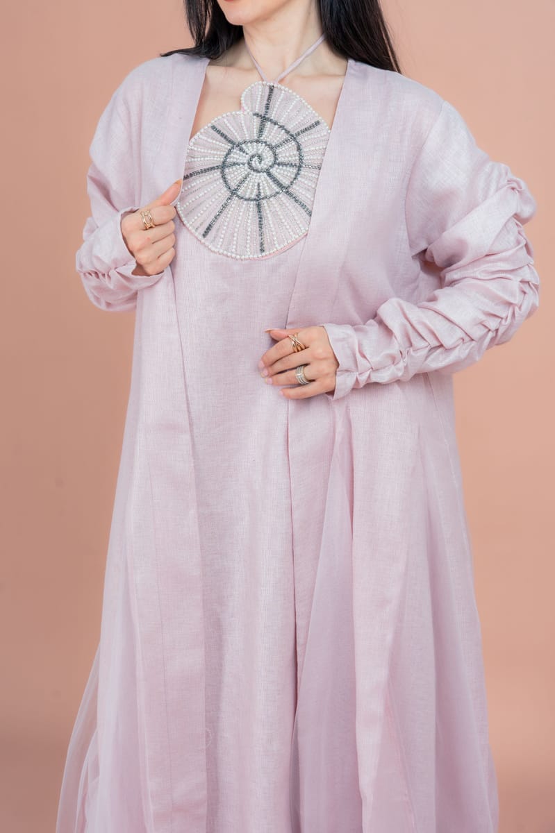 Elegant Two-Piece Modest Outfit with Unique Design IKKXA - Women's Jalabiyas 41