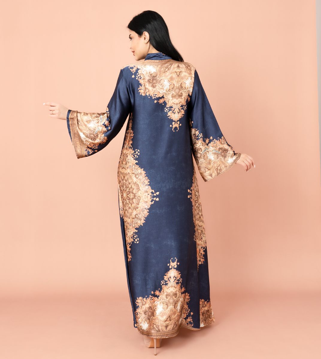 Mandarin Collar Printed Jalabiya