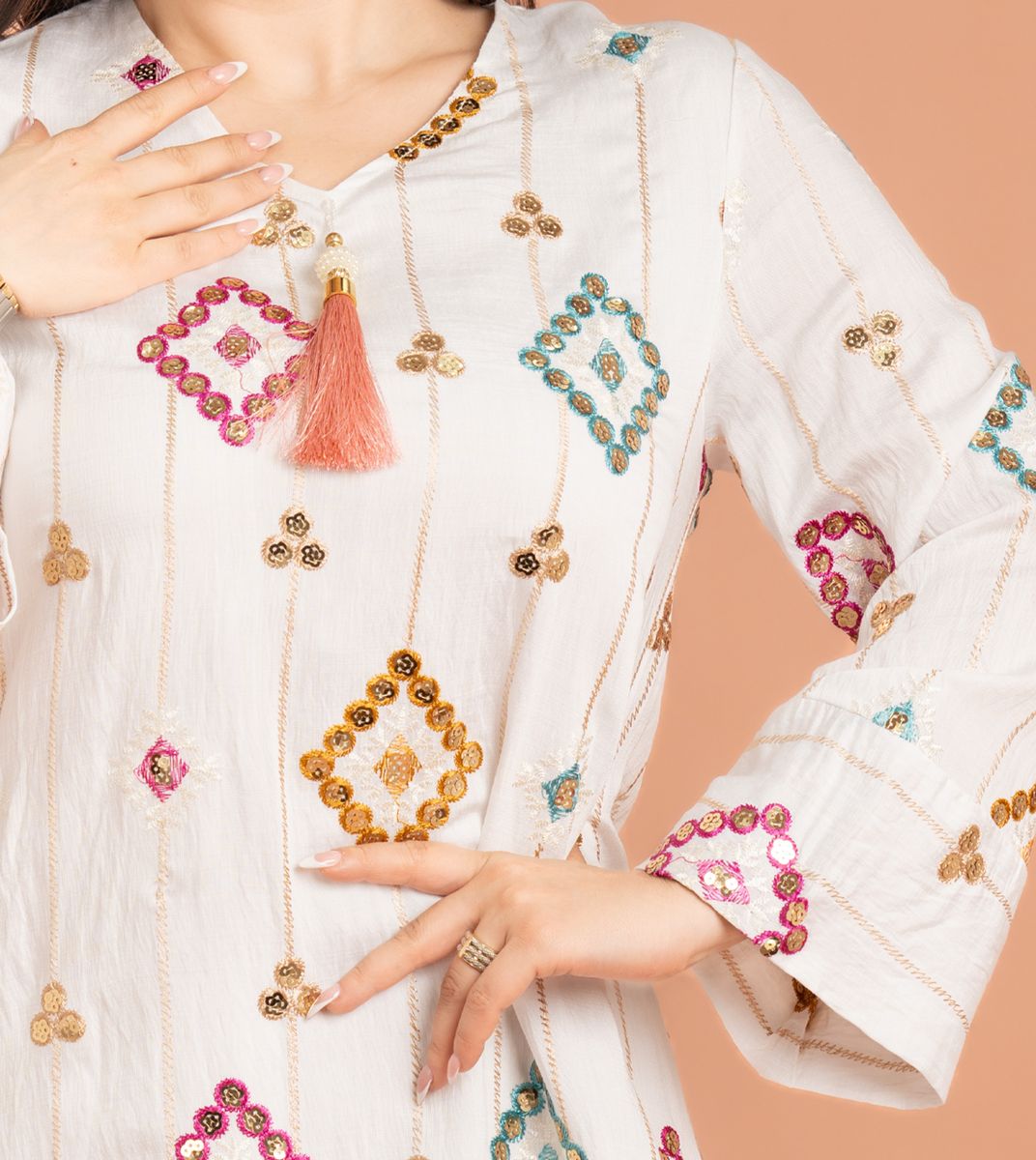 Geometric Patterns Sparkled Jalabiya IKKXA - Women's Jalabiyas 60