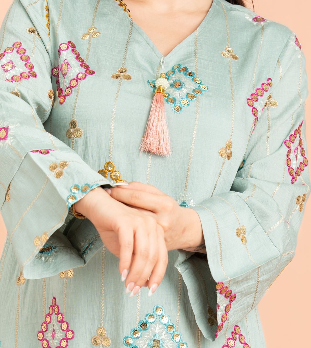 Geometric Patterns Sparkled Jalabiya IKKXA - Women's Jalabiyas 80