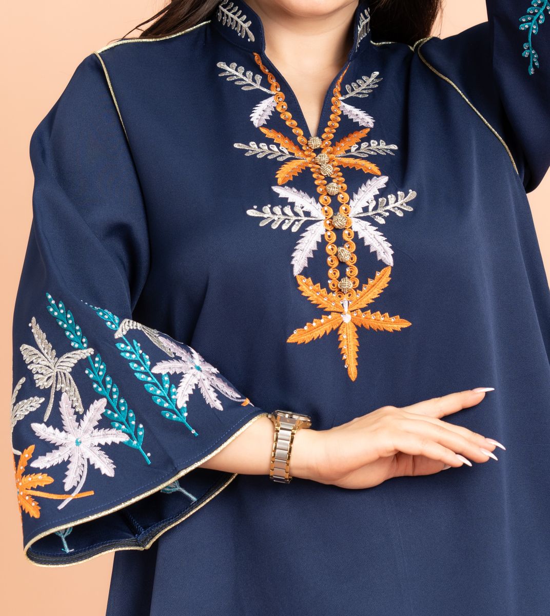 Solid Embroidery Elegant Jalabiya IKKXA - Women's Jalabiyas 61