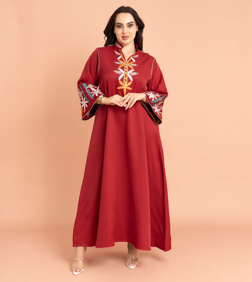 Solid Embroidery Elegant Jalabiya IKKXA - Women's Jalabiyas 40