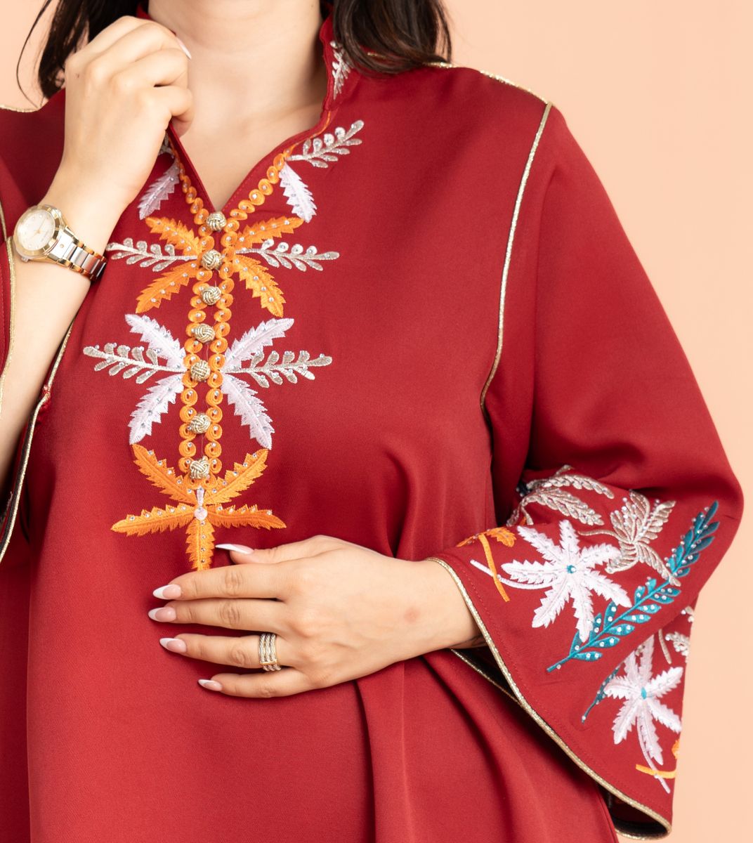 Solid Embroidery Elegant Jalabiya IKKXA - Women's Jalabiyas 41
