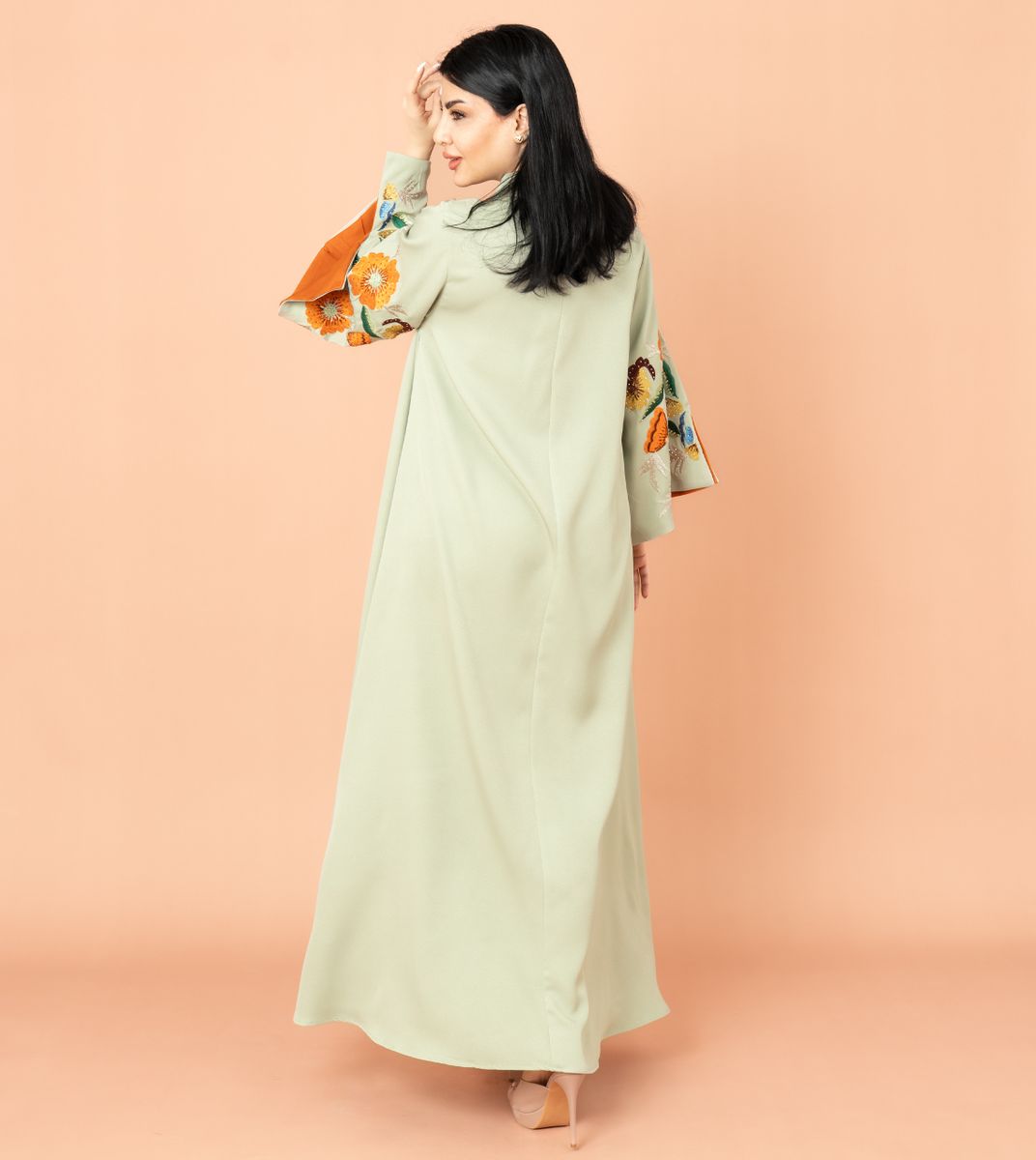 Solid Embroidery Elegant Jalabiya IKKXA - Women's Jalabiyas 3
