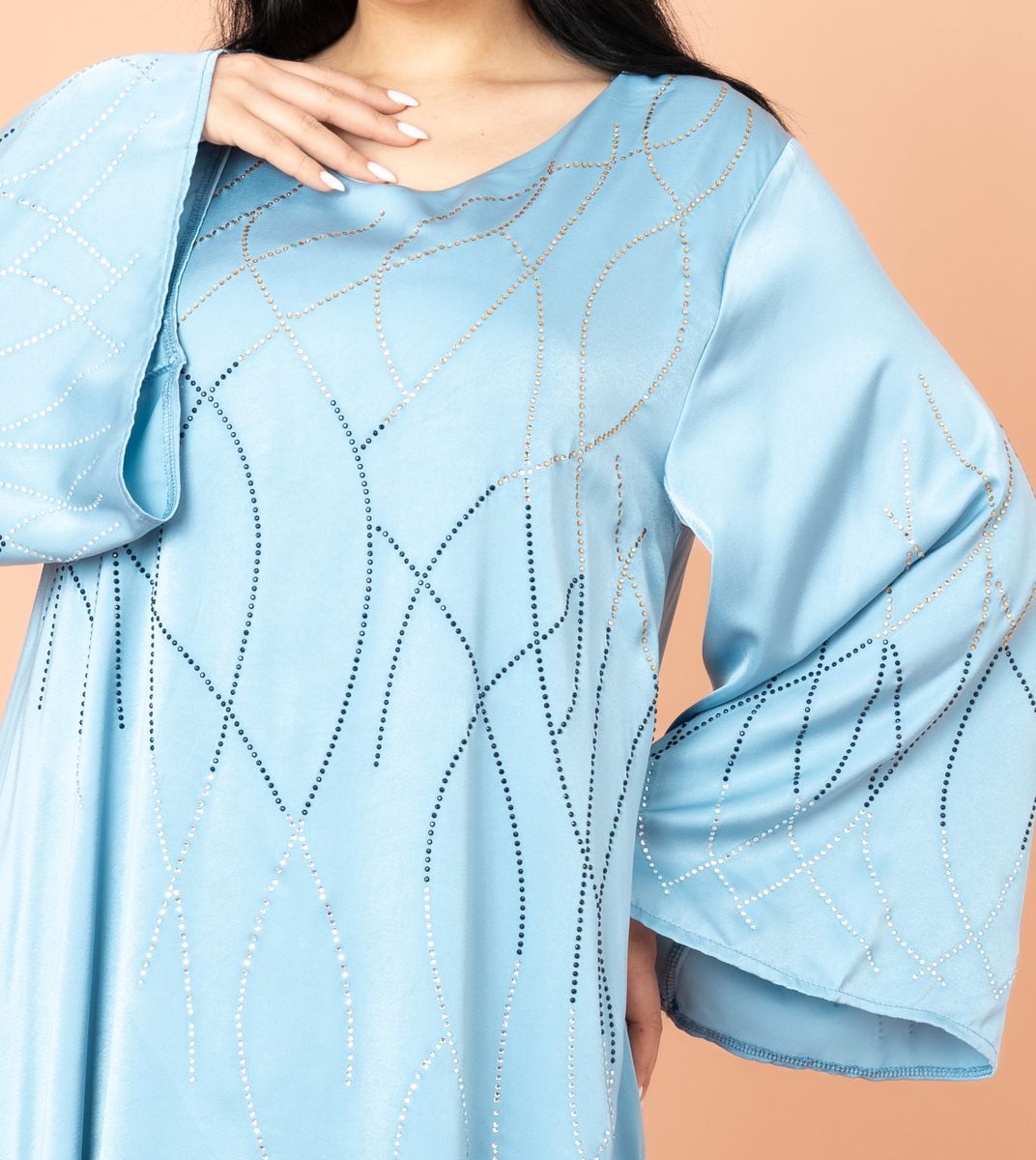 Soft Flowing Celestial Glow Jalabiya IKKXA - Women's Jalabiyas 21