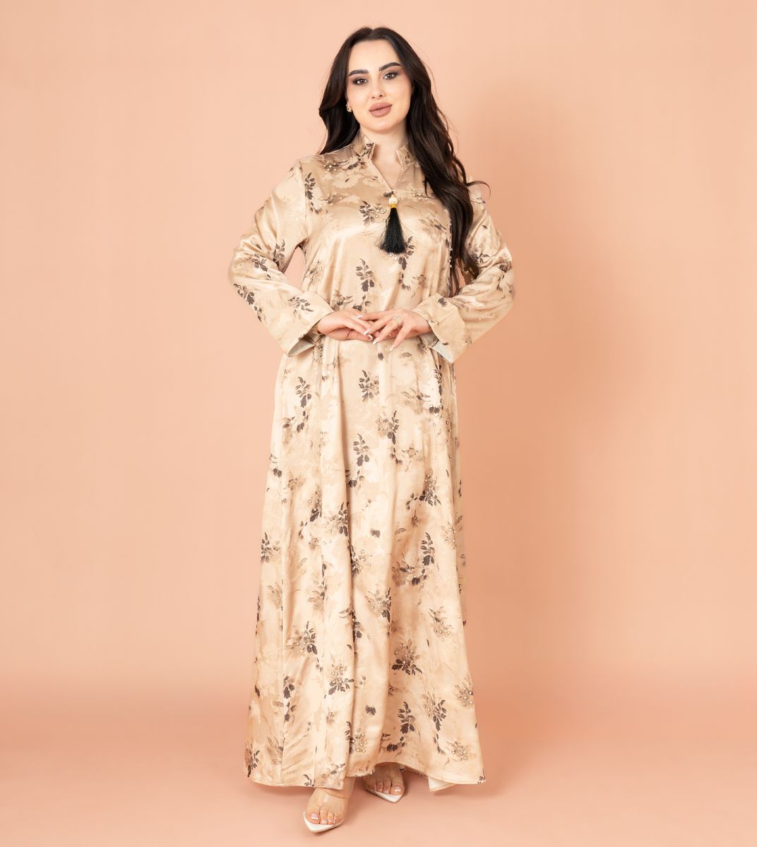 Crystal Leaves Pattern Jalabiya IKKXA - Women's Jalabiyas 29
