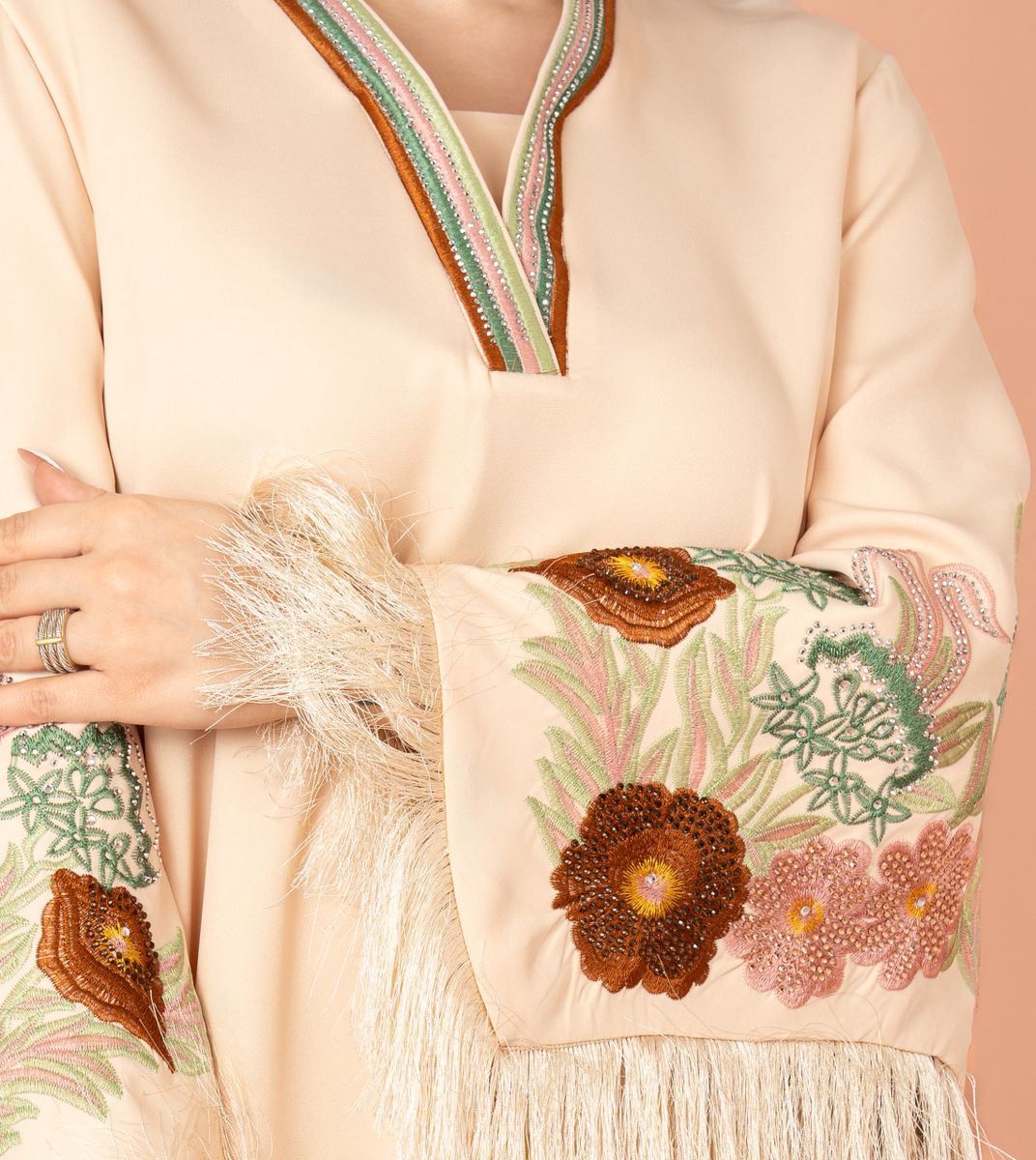 Shimmer Detail Sleeves Embroidered Jalabiya IKKXA - Women's Jalabiyas 45