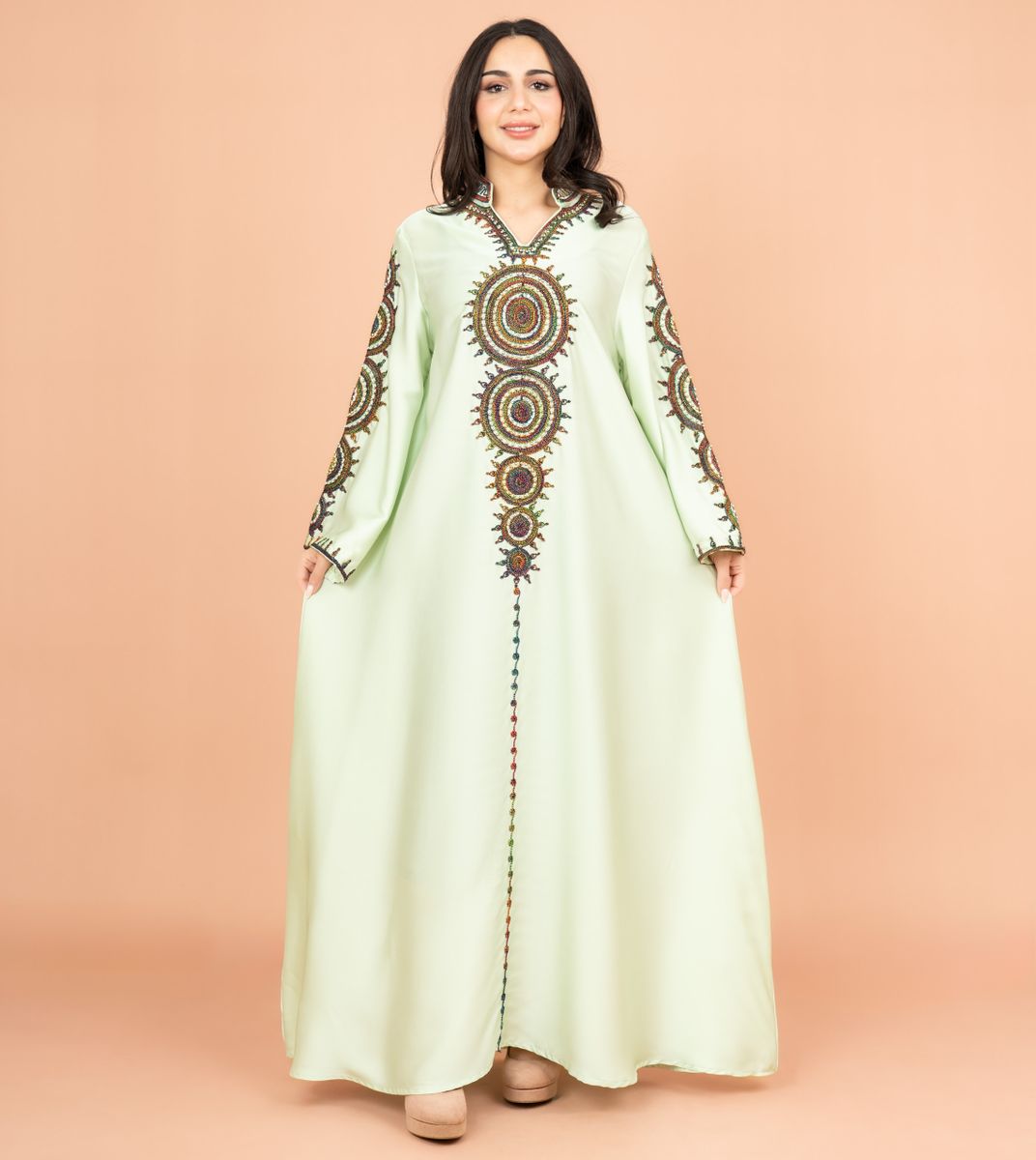 Stylish Solid Jalabiya with Elegant Embroidery IKKXA - Women's Jalabiyas 25