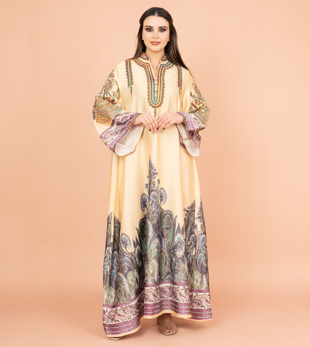 Gleaming Crystal and Print Jalabiya IKKXA - Women's Jalabiyas 70