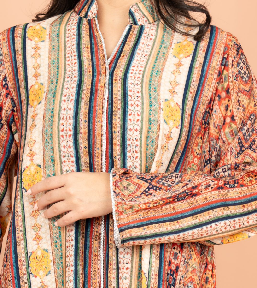 Multicolor Patterns Modern Jalabiya IKKXA - Women's Jalabiyas 43