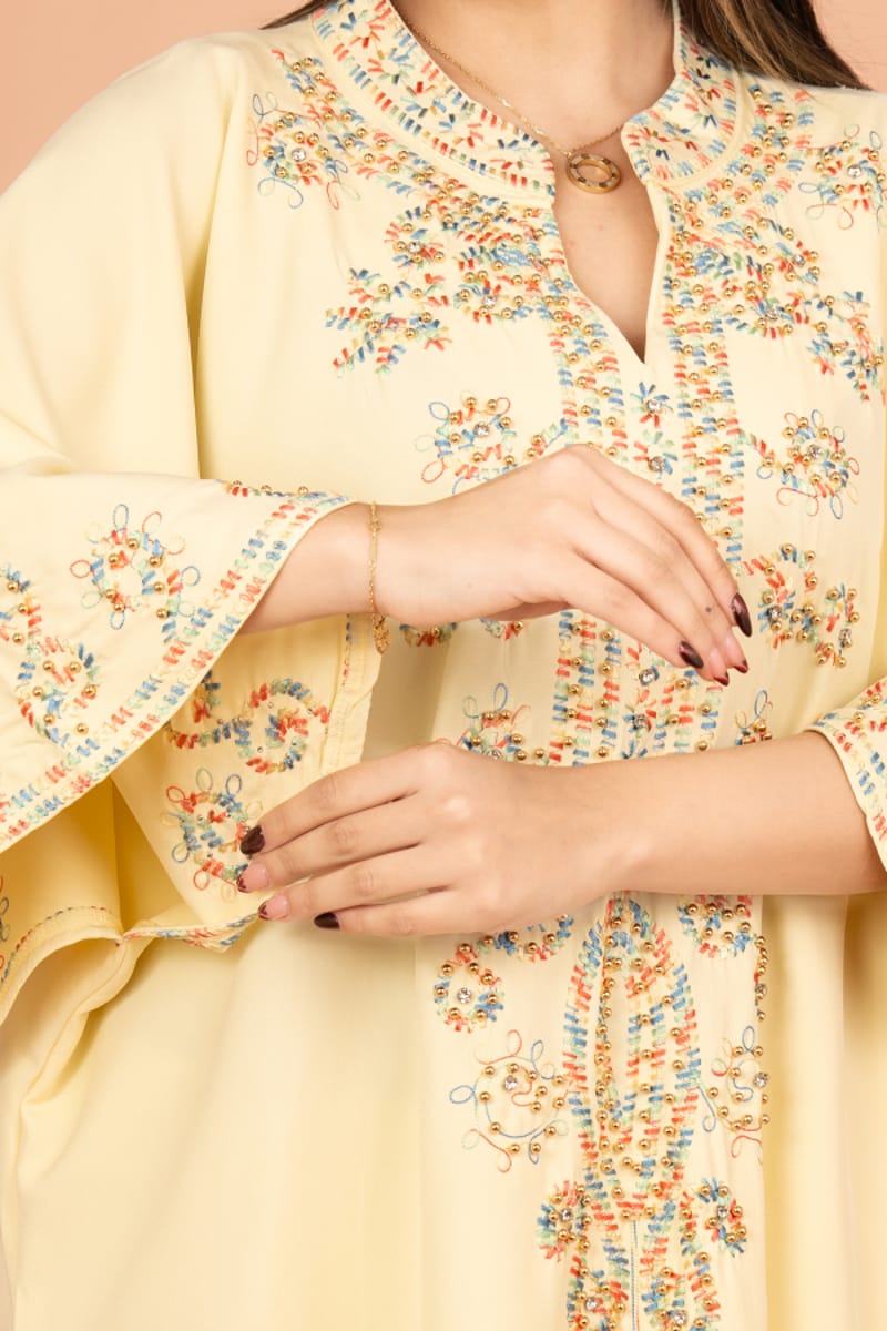 Free Size Solid Jalabiya with Intricate Embroidery IKKXA - Women's Jalabiyas 9
