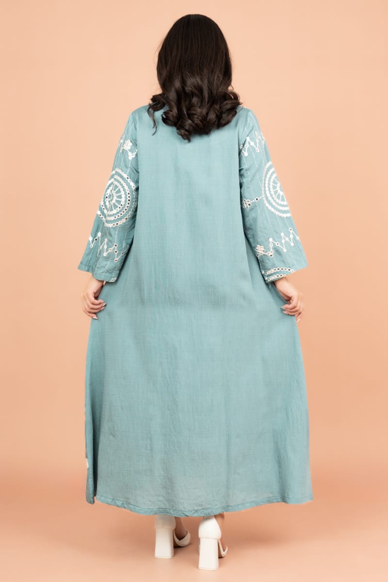 Graceful Flowing Jalabiya with Delicate Embroidered Detailing IKKXA - Women's Jalabiyas 22