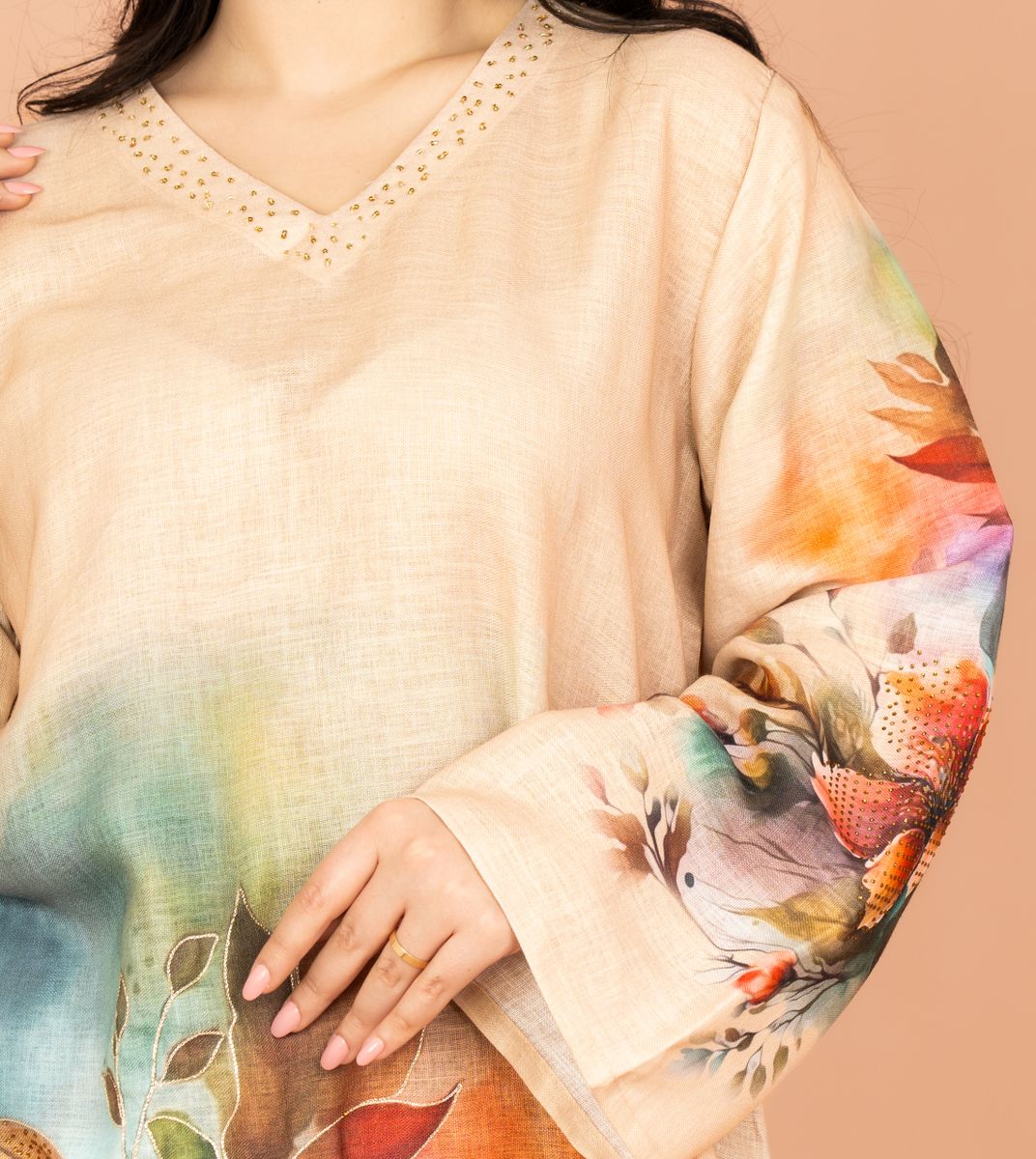 Graceful Floral Embroidered Jalabiya for Elegant Comfort IKKXA - Women's Jalabiyas 61