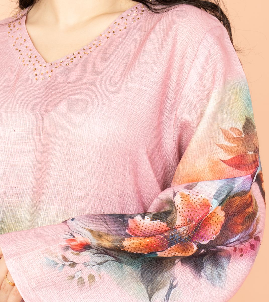 Graceful Floral Embroidered Jalabiya for Elegant Comfort IKKXA - Women's Jalabiyas 21
