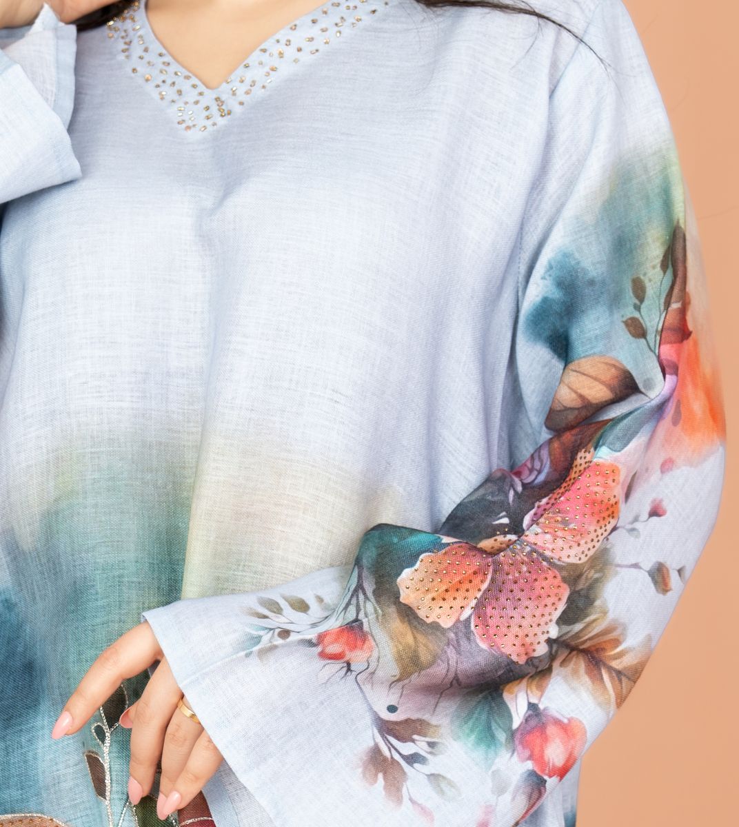 Graceful Floral Embroidered Jalabiya for Elegant Comfort IKKXA - Women's Jalabiyas 41