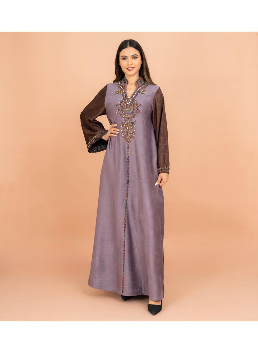 Luxury Colorful Embroidery Wide Sleeves Solid Jalabiya IKKXA - Women's Jalabiyas 19