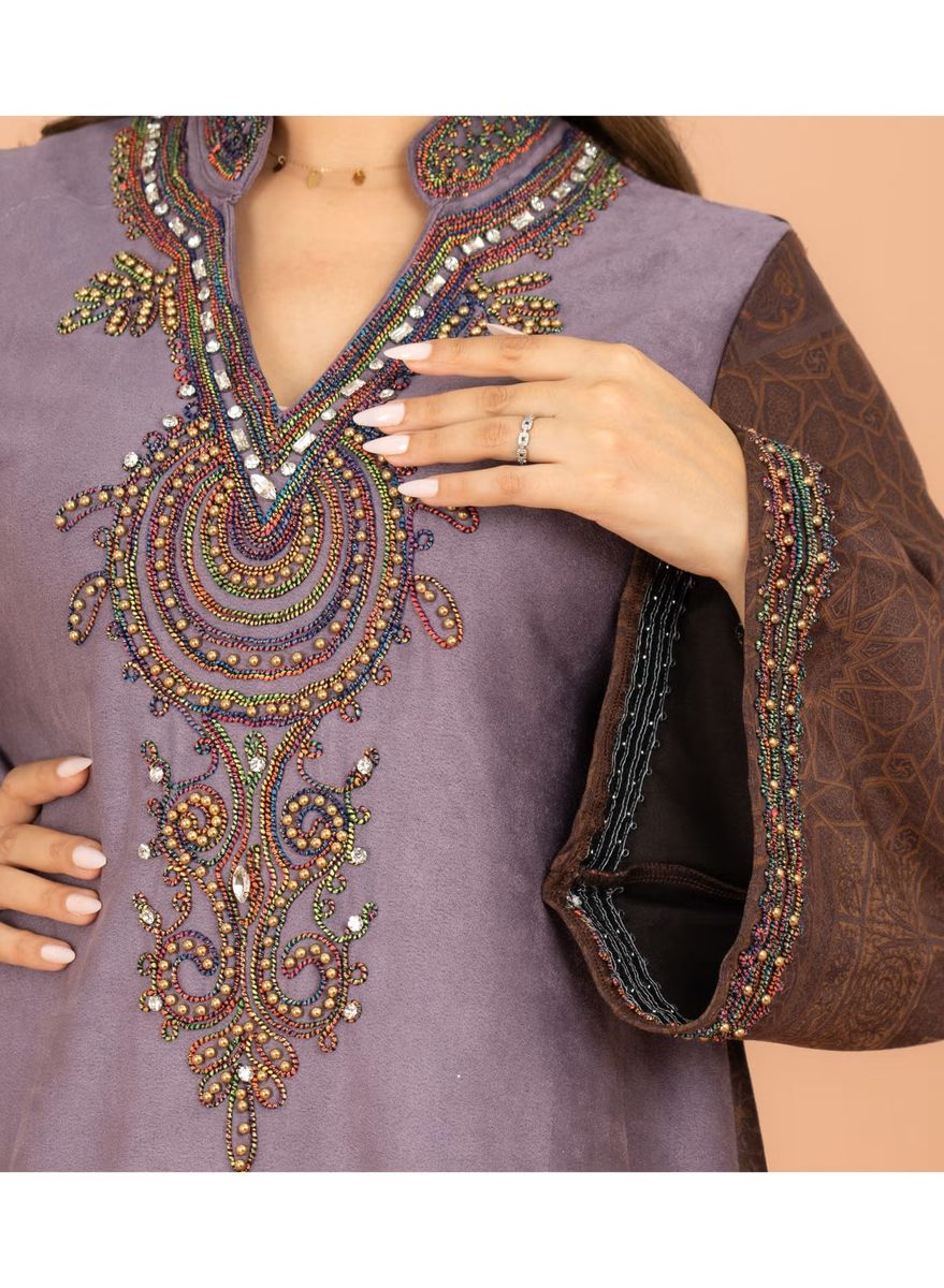 Luxury Colorful Embroidery Wide Sleeves Solid Jalabiya IKKXA - Women's Jalabiyas 20